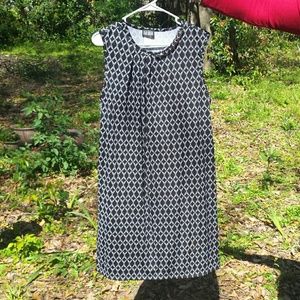 Black and White patterned dress.